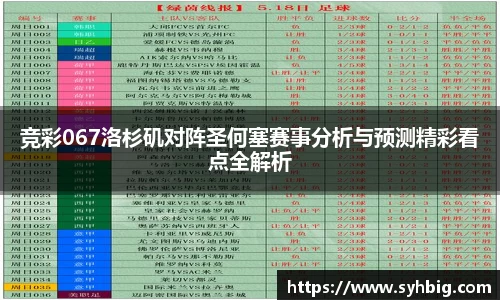 竞彩067洛杉矶对阵圣何塞赛事分析与预测精彩看点全解析