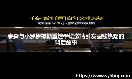 泰森与小罗伊琼斯重燃拳坛激情引发圈钱热潮的背后故事
